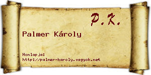 Palmer Károly névjegykártya
